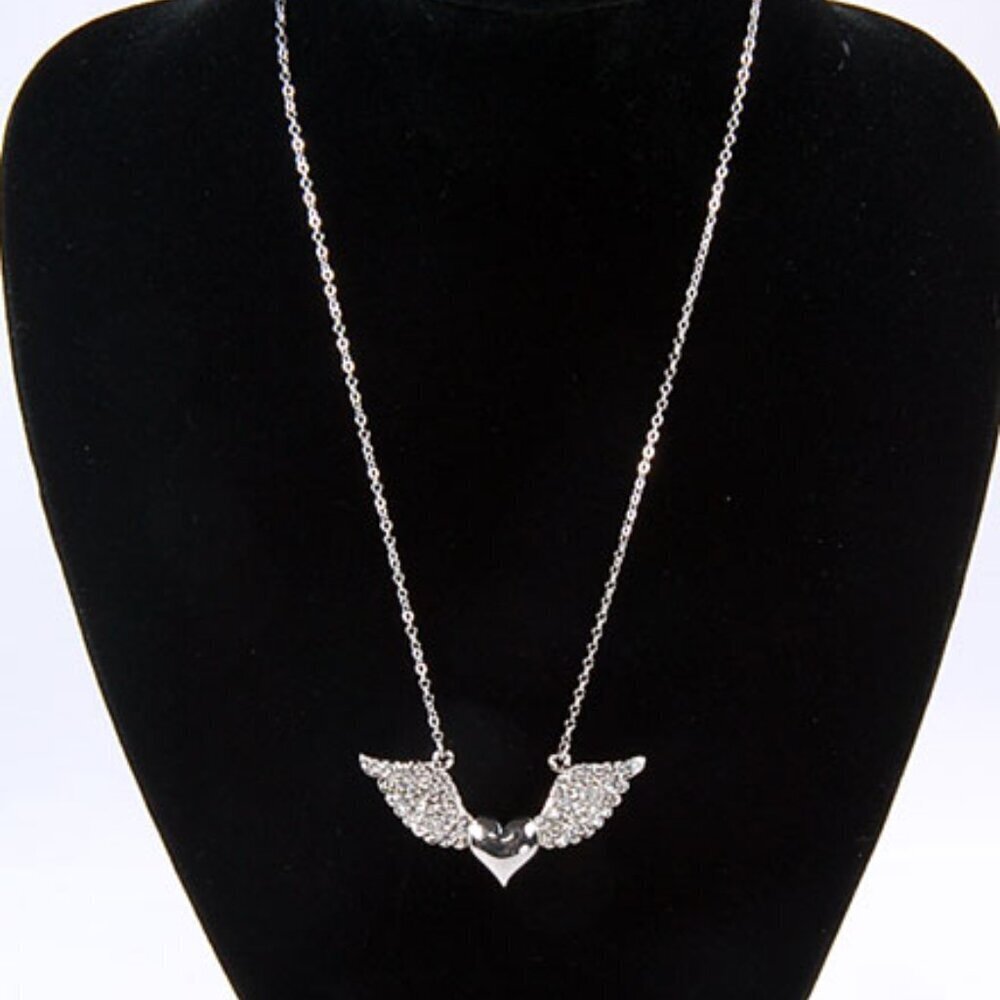 Heavenly Angel Wing w/Heart Necklace - New w/Tags